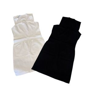 OQQ Black and White Sleeveless Dresses size Medium